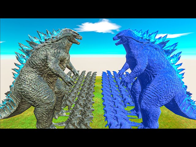 Color Godzilla War - Growing Legendary Godzilla 2014 VS Blue Godzilla - Animal Battle Simulator