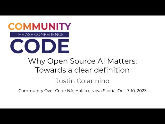 Keynote: Why open source AI matters: towards a clear definition