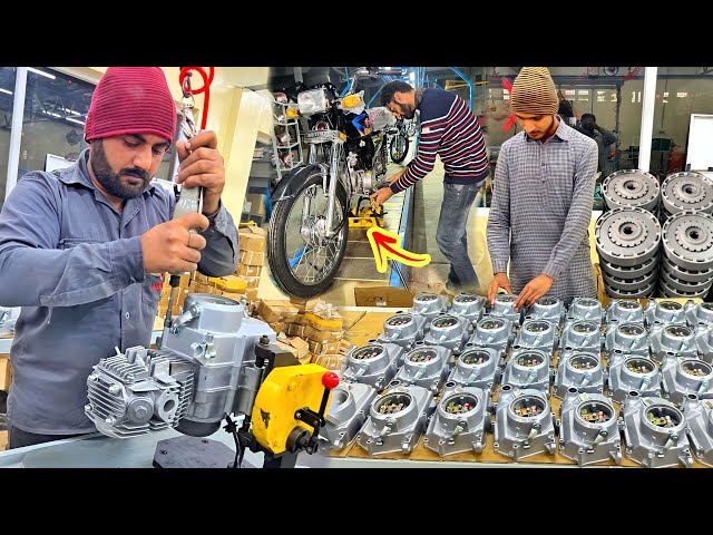 70cc Metro Motorcycle Engine Assembling Process in a Factory |