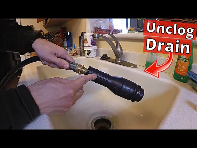 Unclog Drain with Drain Cleaning Bladder