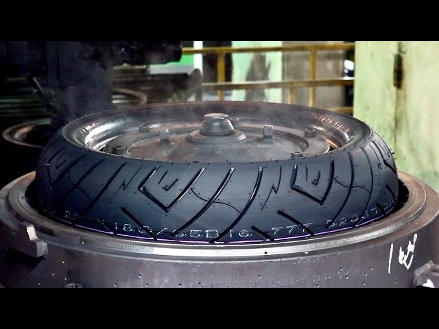 Motorcycle Tire Mass Production Process. 50 Years Old Korean Tyre Manufacturing Company