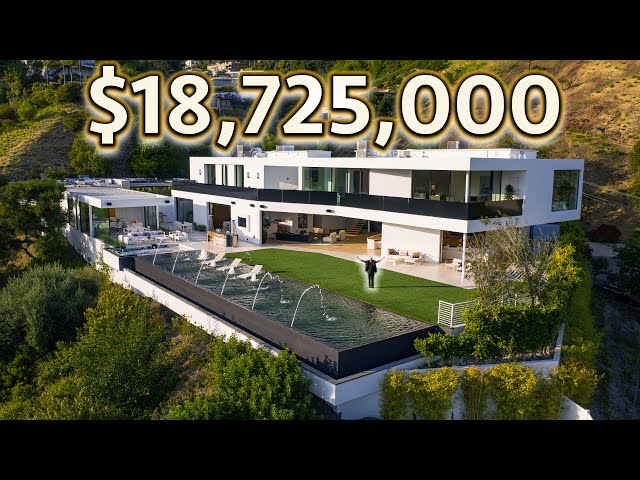 INSIDE a $18,725,000 BEVERLY HILLS MODERN MANSION with City Views!
