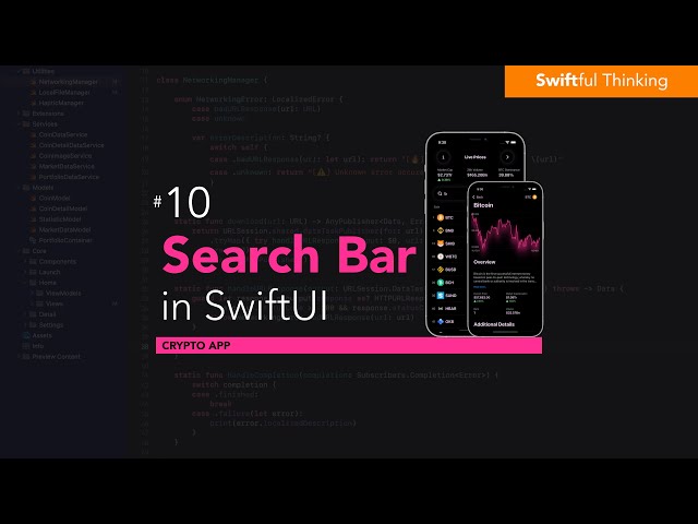Implement a custom and reusable search bar | SwiftUI Crypto App #10