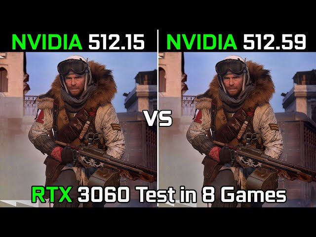 Nvidia Drivers (512.15 vs 512.59) RTX 3060 Test in 8 Games