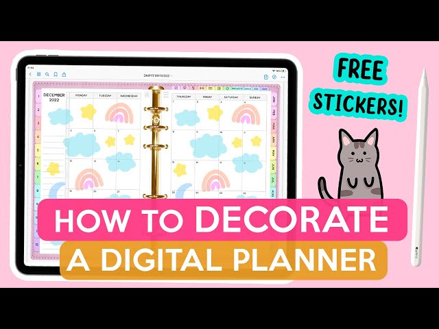 How to decorate your digital planner & FREE digital stickers
