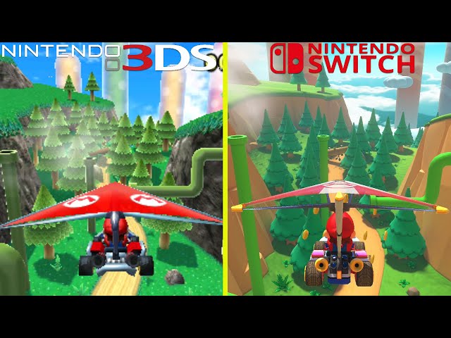 Mario Kart 7 vs Mario Kart 8 Deluxe Nintendo 3DS vs Switch All Classic Tracks Graphics Comparison