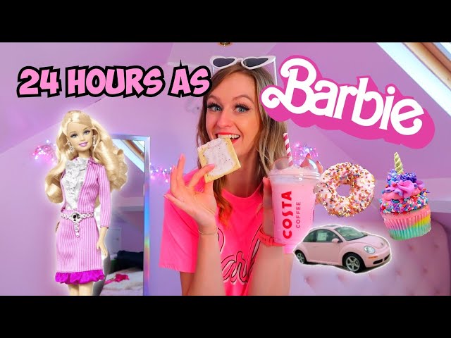 Living like a BARBIE DOLL for 24 Hours Challenge!!😱💅🏻*PINK HOUSE, PINK FOOD, PINK EVERYTHING!*🛍✨