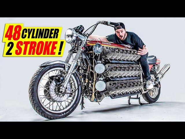 Crazy 48 Cylinder 2 Stroke Motorcycle!