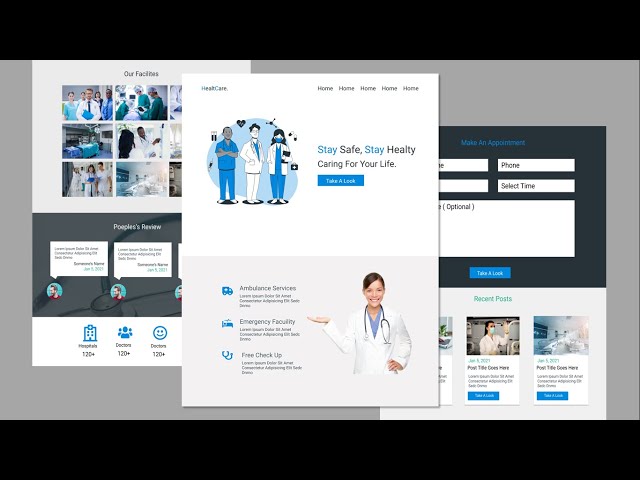 Complete Responsive Hospital Website Design [ HTML - CSS - JS - JQUERY - BOOTSTRAP ] Step By Step