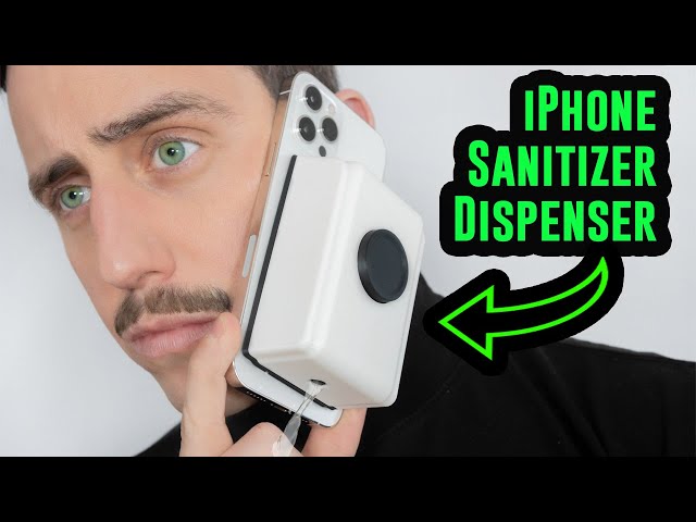 This is the MagSanitize Pro, the iPhone Hand Sanitizer Dispenser!
