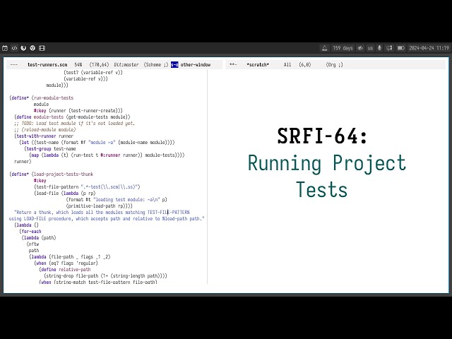 Running Scheme project tests with SRFI-64