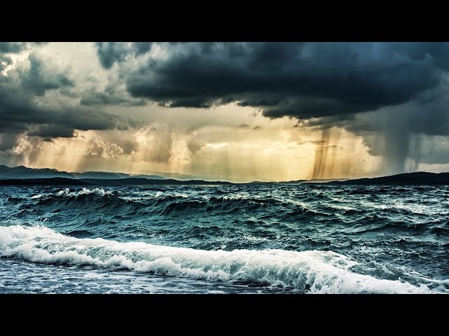 Rain & Ocean Waves Storm Sounds for Sleeping or Studying | White Noise Nature 10 Hours