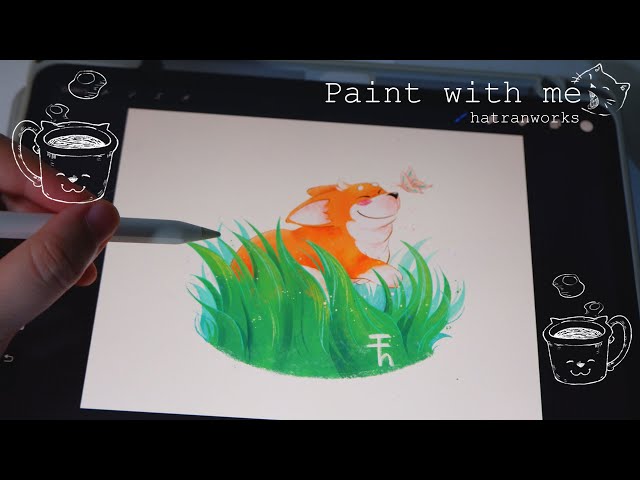 How I paint "A corgi catching a butterfly" #procreate