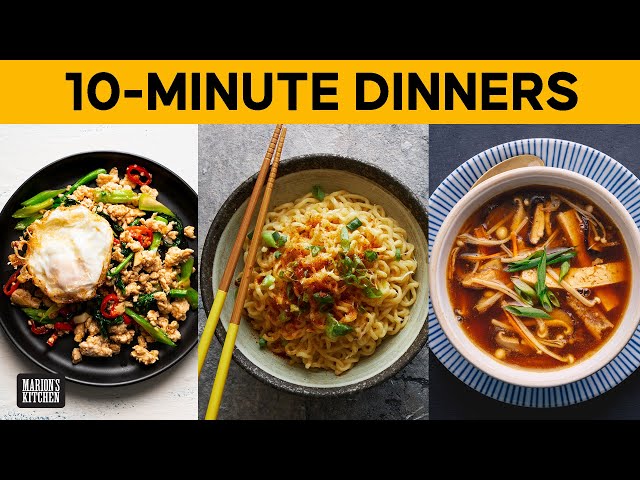 Three Asian dinners you can make in 10 MINUTES 💯 | #WithMe #quarantinecooking | Marion's Kitchen