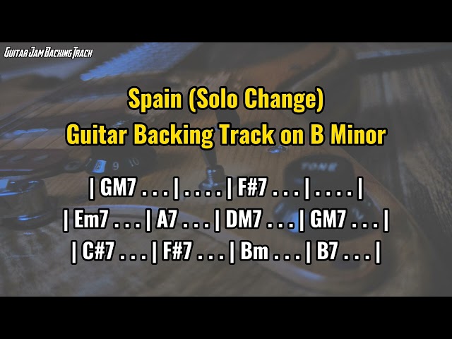 Spain (Solo Change) Guitar Backing Track in B Minor