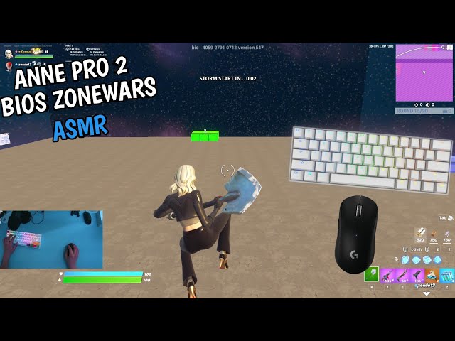Anne Pro 2 Mechanical Keyboard Sounds 😴 ASMR 😍 Smooth Fortnite Bio's ZoneWars Gameplay 4K 240FPS
