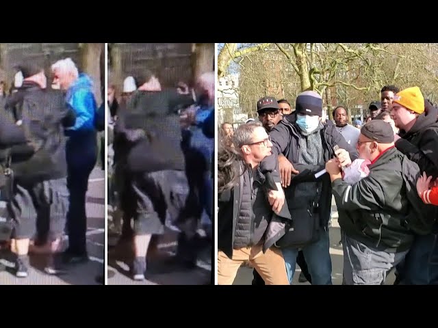 Speakers Corner - Uncle Asif Gets Pushed To The Ground By A Muslim Regular To The Park