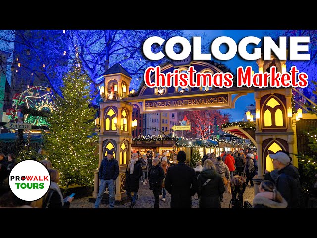 Cologne, Germany Christmas Market Tour - 4K60fps - with Captions