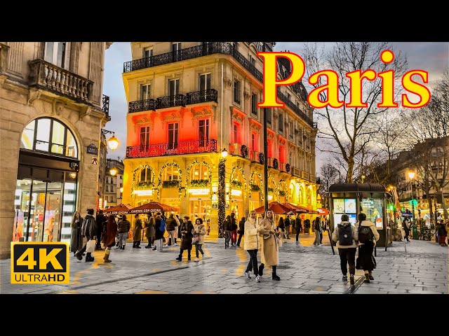 Paris, France🇫🇷 -  Paris Christmas Eve 2023 | Christmas Lights | Paris 4K | A Walk In Paris