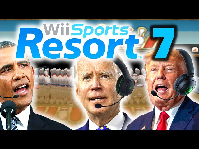 US Presidents Play 100 Pin Bowling in Wii Sports Resort 7