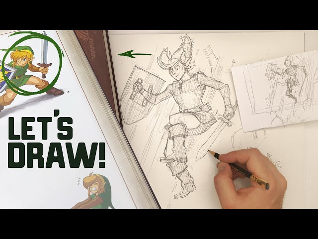 Draw Classic Link in Action! (The Legend of Zelda - Learning to Draw)