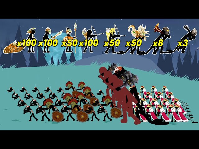 How to destroy the KING ZOMBIES army with SAVAGE skin? - Stick War Custom Battle | STICK MASTER
