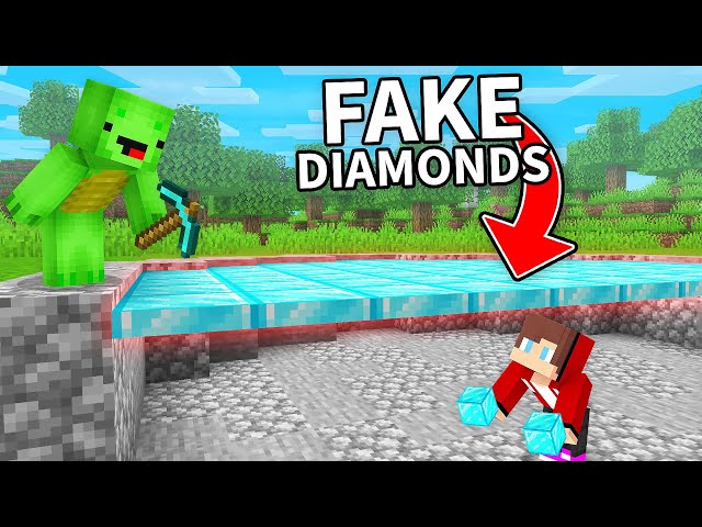 JJ Use FAKE DIAMONDS To Prank Mikey in Minecraft (Maizen)