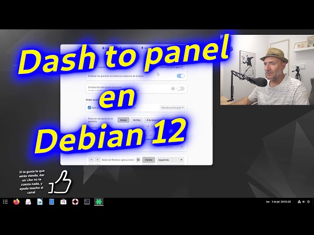 Dash to Panel en Debian 12. Una de las mejores extensiones Gnome, que es mas que una barra de estado