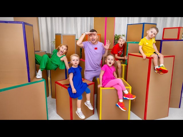 Herausforderung für Kinder | Verstecken Sie sich in bunten Kisten | Vania Mania DE