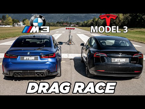 BMW M3 Competition vs. Tesla Model 3 Performance | DRAG RACE | Daniel Abt