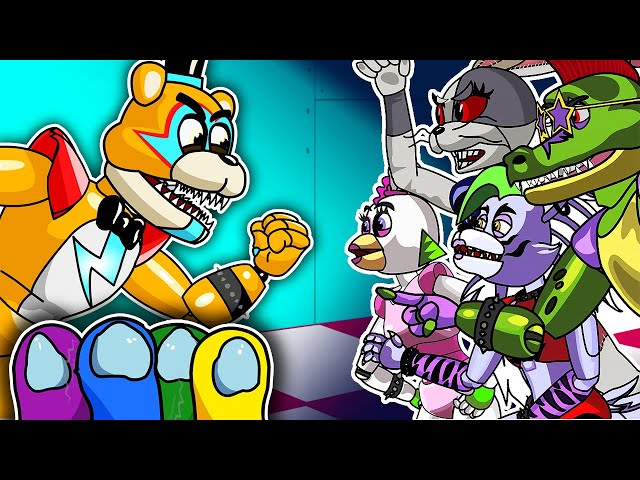 GLAMROCK FREDDY and AMONG US vs. FNAF | Roxanne Wolf | Chica | Vanny | Security Breach | Animation