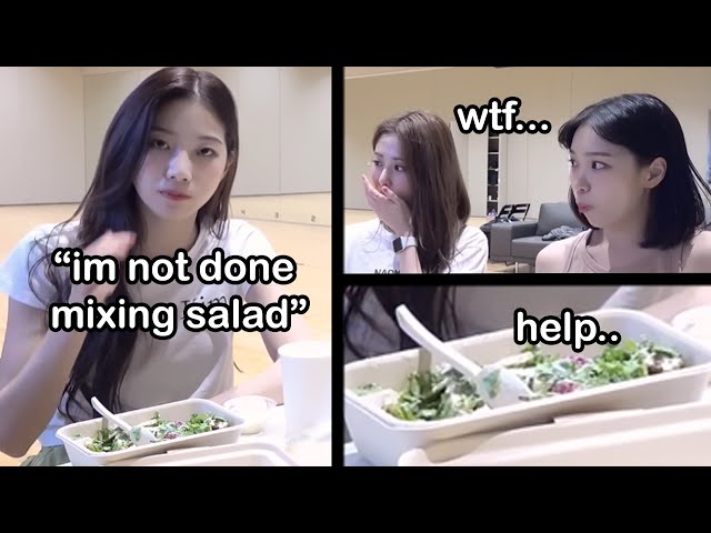 LE SSERAFIM kazuha mixing salad for 5 minutes straight