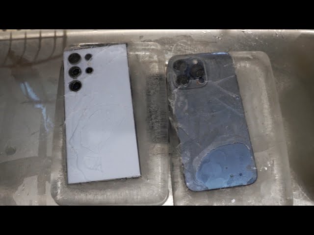 Galaxy S24 Ultra vs iPhone 15 Pro Max FREEZER TEST! 🧊🥶