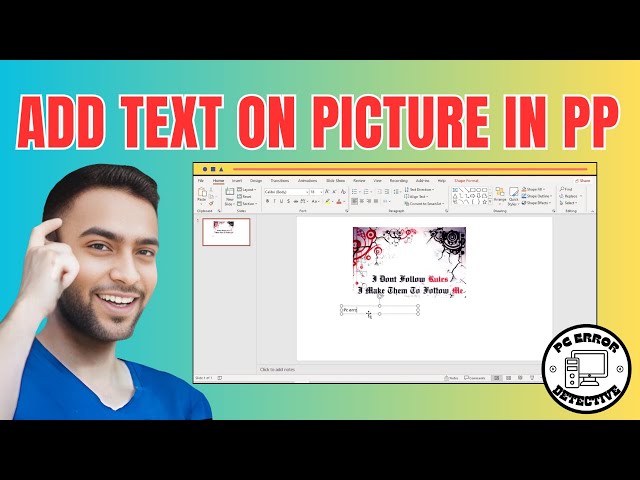 How to Add Text on Picture in PowerPoint | Personalize Your Slides