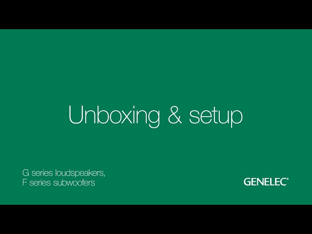 How to set up your Genelec G Series Speakers and F Series Subwoofer System | Home Audio