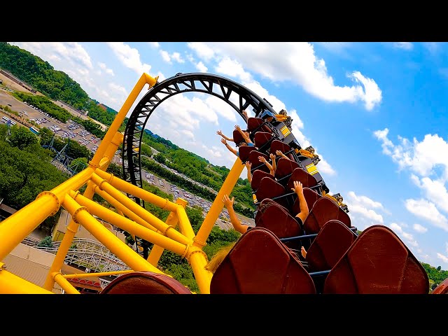 Kennywood: Steel Curtain & Phantom's Revenge Roller Coasters - Back Seat POV