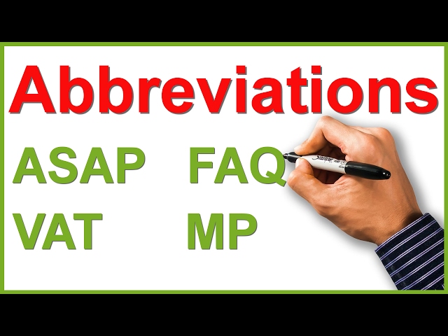 Abbreviations and acronyms | English writing lesson