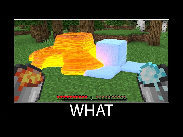 Minecraft wait what meme part 55 realistic minecraft snow and lava