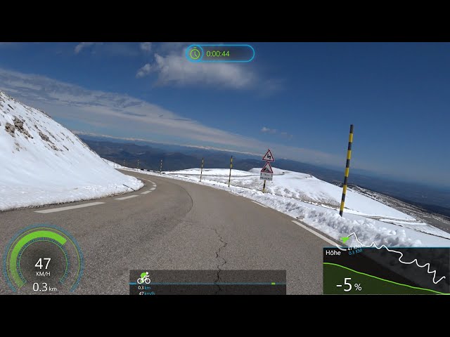 Virtual Indoor Cycling Workout Mont Ventoux Part 7 🚵‍♀️🗻Garmin Ultra HD