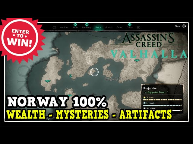 Assassin's Creed Valhalla Norway All Collectibles (Wealth, Mysteries, Artifacts)