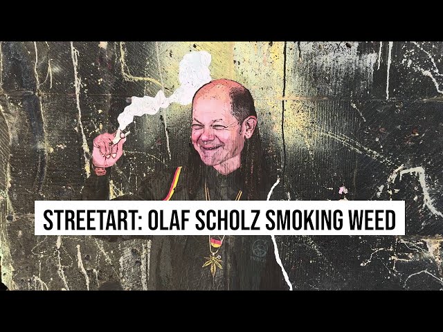 07.03.2024 #Berlin Olaf Scholz smoking weed street art graffito Mitte