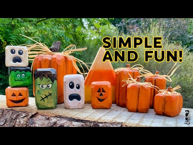 Easy  Carve Blocks for Halloween / Fall