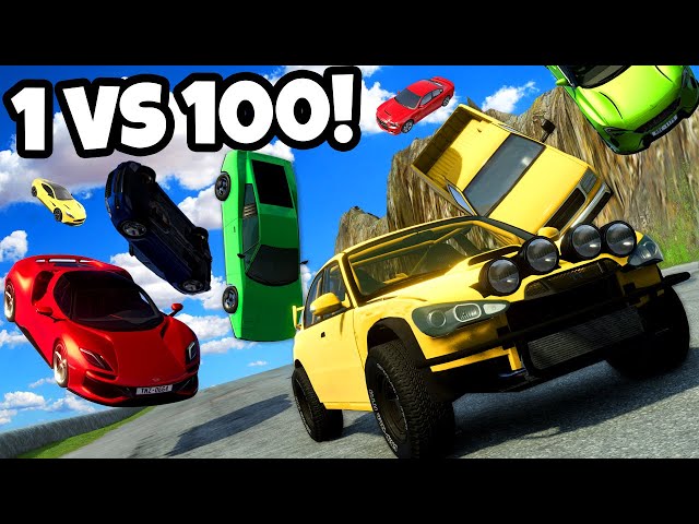 Racing Against 100 Cars Falling from The Sky in BeamNG Drive Mods!