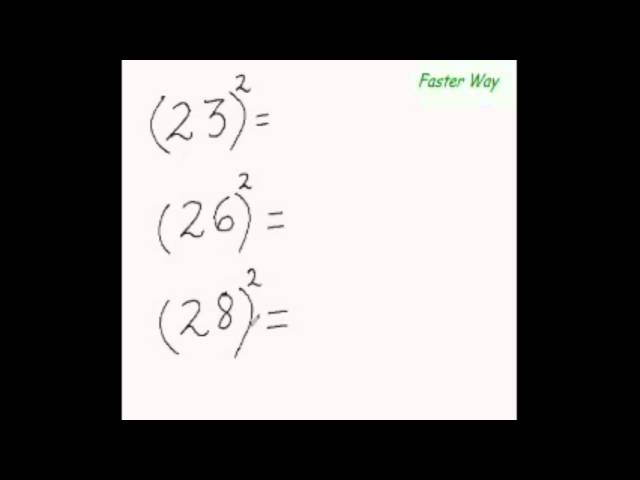 Maths 24 Squaring Trick 2 - To Easily Find Squares from 20-29