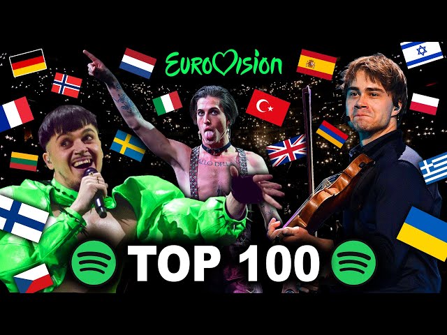 TOP 100 Eurovision Most Streamed Songs 1956-2023 on Spotify | Best Performances & Hits