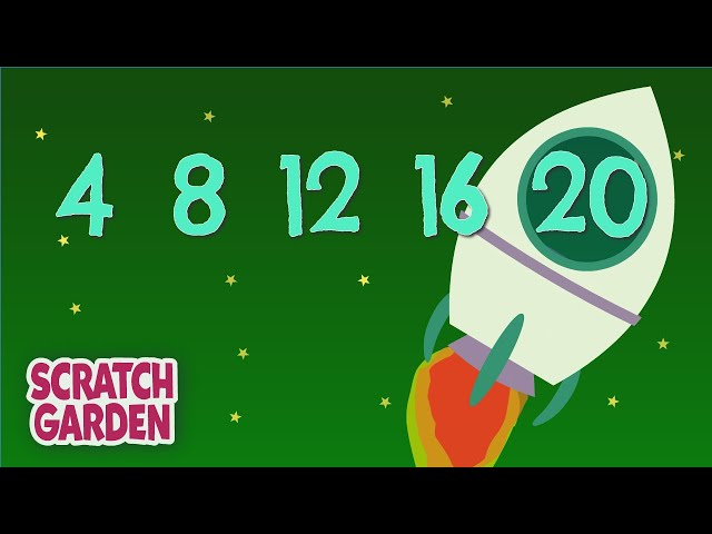 The Counting by Fours Song | Counting Songs | Scratch Garden