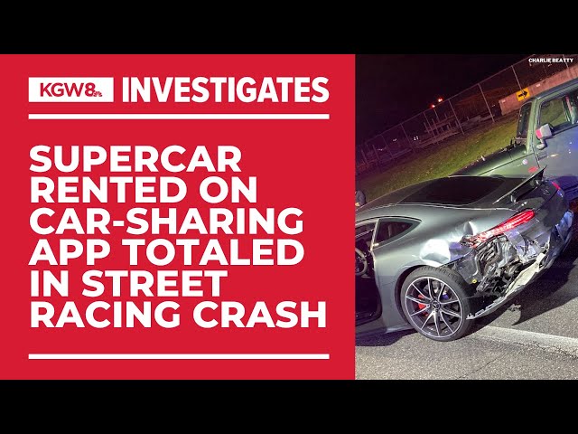 Portland street racing crash totals supercar rented out on car-sharing app