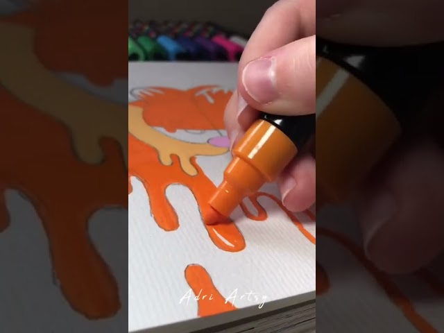 Drawing Garfield Drip Effect with Posca Markers!