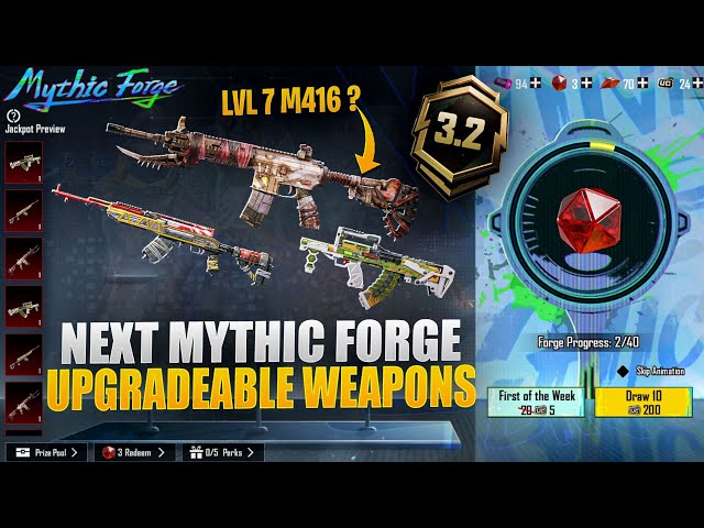 OMG 😱 Next Mythic Forge Upgradeable Weapons In 3.2 Update | Lvl 7 M416 In Mythic Forge? |Pubg Mobile