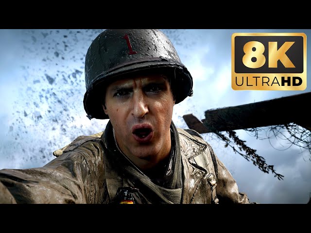 D-Day Normandy Landing [8K ULTRA REALISM] Call of Duty: WWII D-Day Omaha Beach Mission Realism